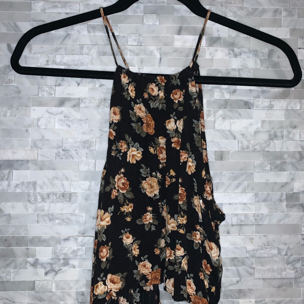 Forever 21 Open Back Floral Tank Top S